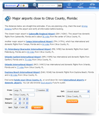Closest Airports Screenshot near Real Estate of Pine Ridge, Citrus County, Florpda, FL