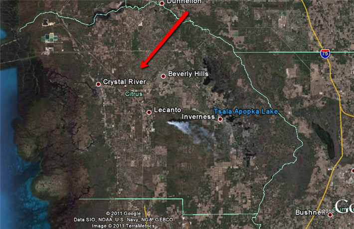 Aerial map Citrus County, Florida, FL, USA