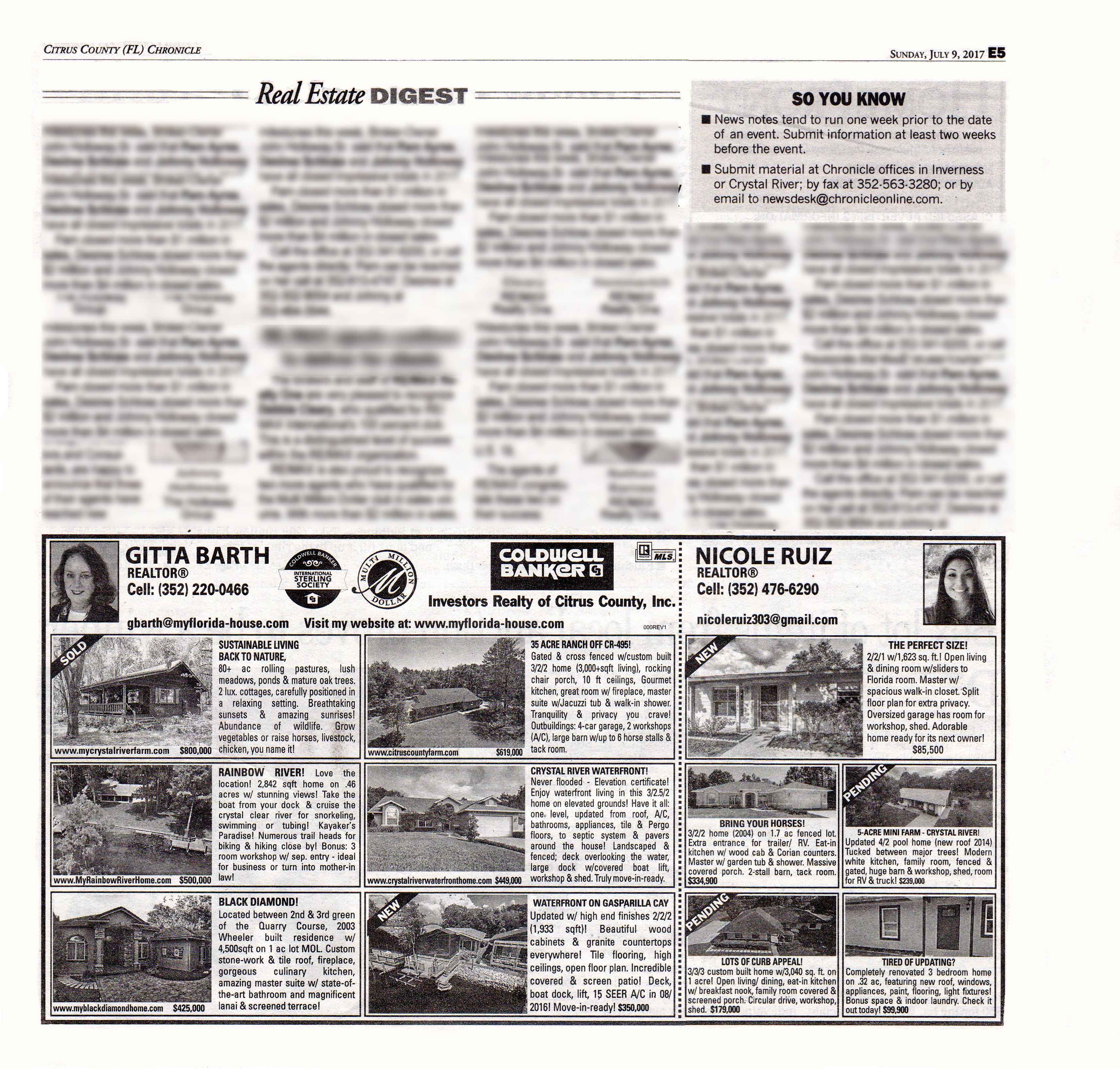 advertisement for house sale