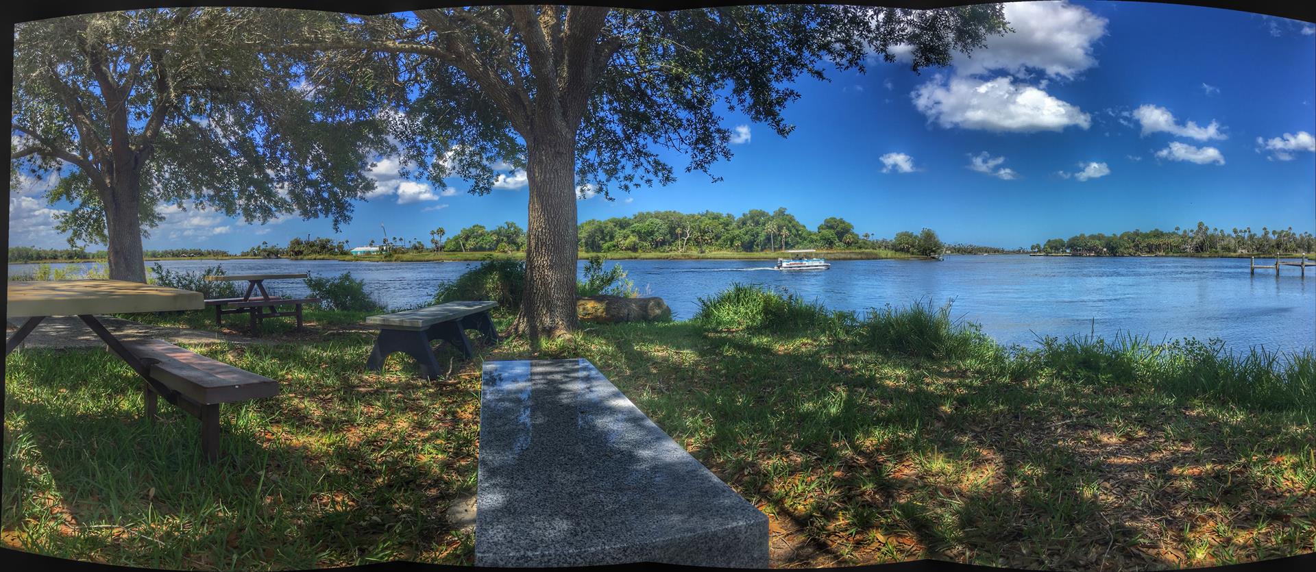 Boats Passing at Crystal River Preserve State Park, Citrus County, FL