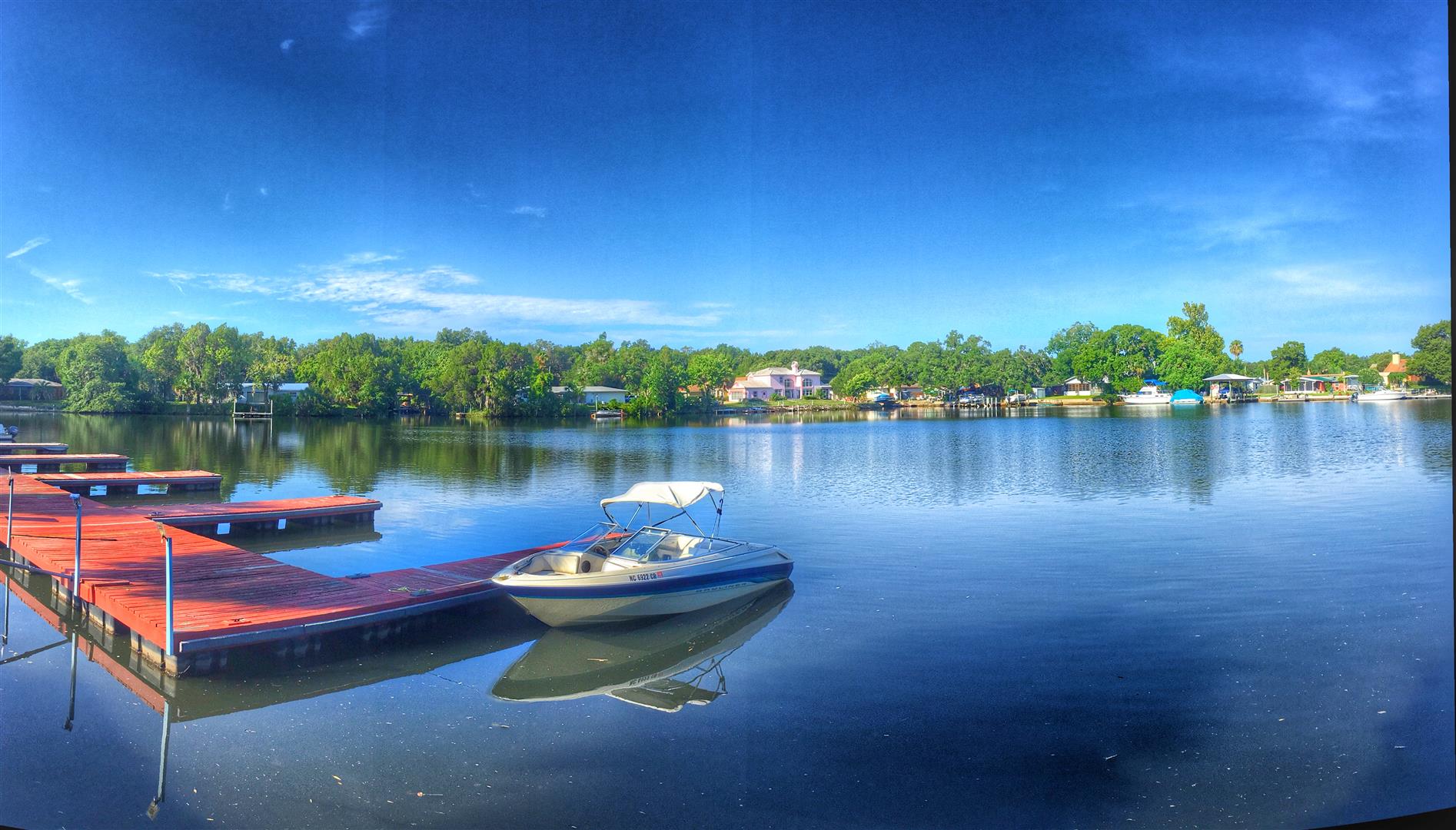 Boat and Dock at Indian Waters, Crystal River, FL