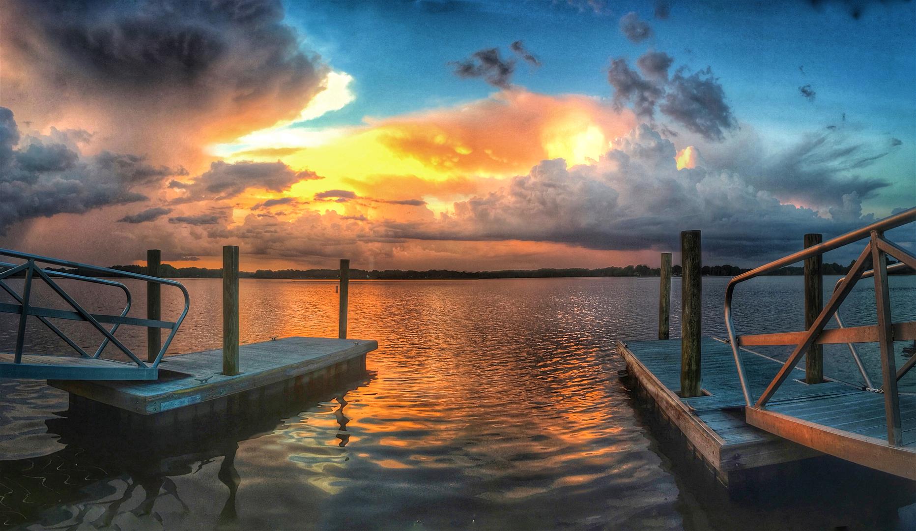 Sunset at the Public Boat Ramp at Henderson Lake / Inverness / SR 44