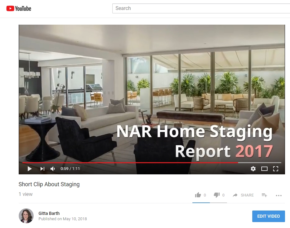 Screenshot from the Home Staging You Tube Video